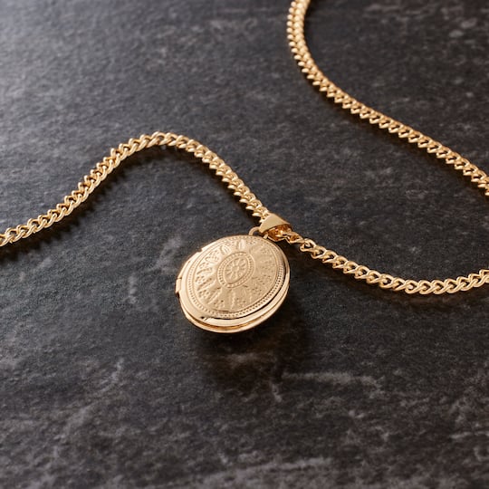 12 Pack: Etched Gold Oval Locket by Bead Landing™
